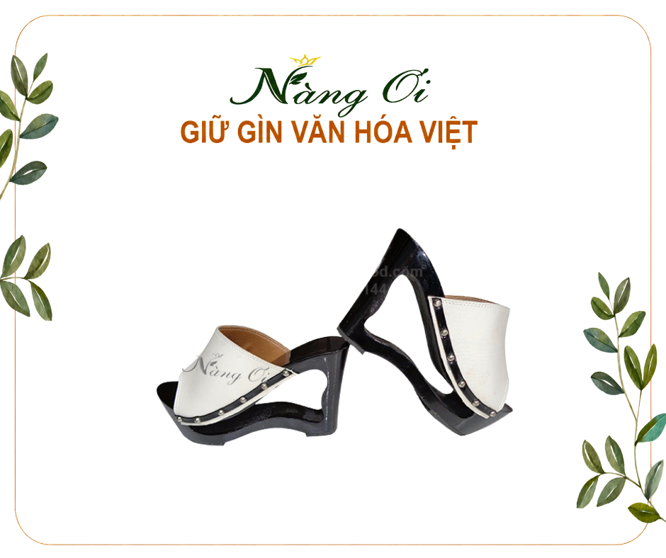 guốc gỗ cao 12cm làm từ gỗ thông nhẹ mà bền